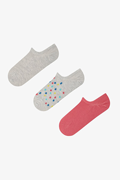 Penti 3 Pairs of Seamless Cotton Colorful Polka Dot Patterned Sneaker Socks