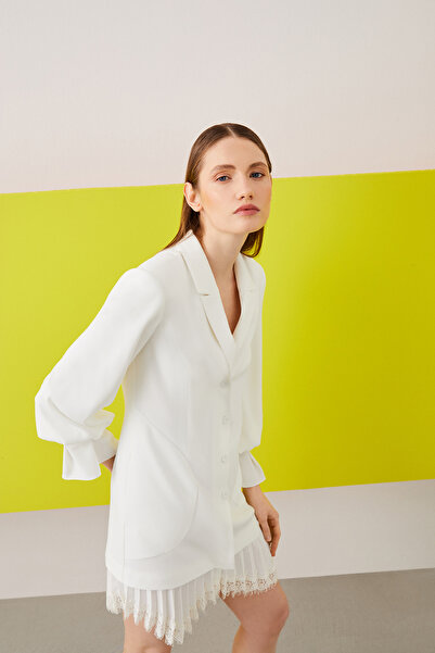 Jus De Pommes EKRU ETEK UCU DANTELLİ MİNİ CEKET ELBİSE