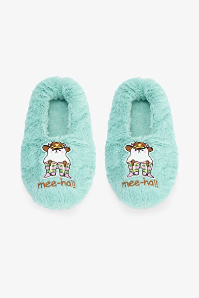 Penti Mint Yeşili Meeha Nakışlı Sloganlı Ev Patik