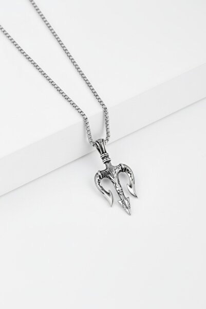 HERİF Aksesuar Erkek Poseidon Mızrağı Çelik Kolye