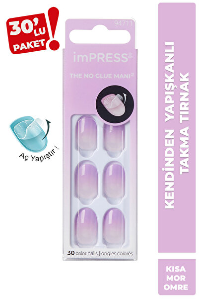 Impress Kendinden Yapışkanlı Takma Tırnak Kısa Ombre Mor