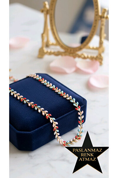 stainless steell قلادة نسائية من الفولاذ المقاوم للصدأ 316 L بتفاصيل أوراق ذه...