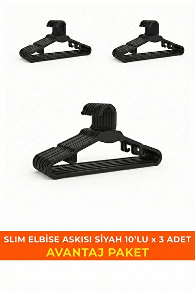 MACROMAX Slim İnce Elbise Askısı 30 Adet Avantaj Paket Dolap Düzenleyici Yerd...