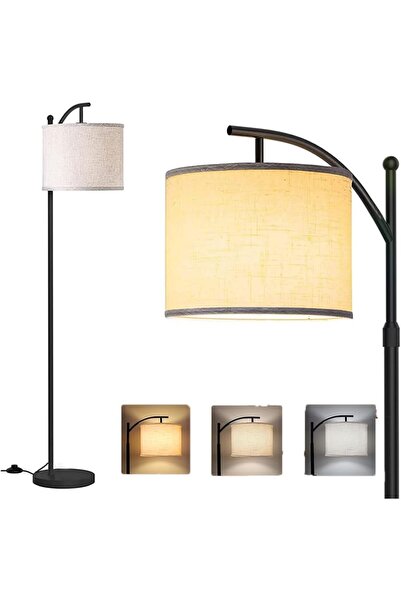 Arabest مصباح أرضي عصري، قابل لتعديل 3 درجات حرارة لونية، مصباح قراءة طويل قا...