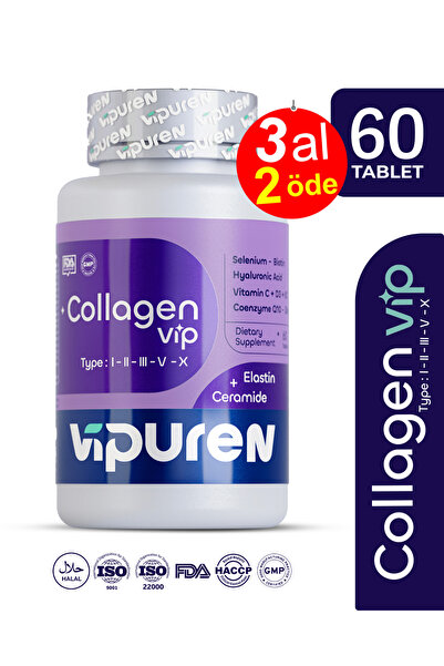 Vipuren Kolajen - Collagen Vip | %100 Saf 5 Tip Kolajen , Ceramide , Elastin ...