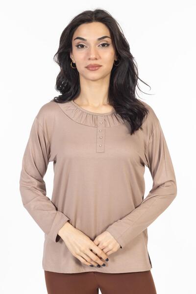 Mutlu City Noul sezon 2024 Bluză din bumbac pieptănat pentru mama, cu model s...