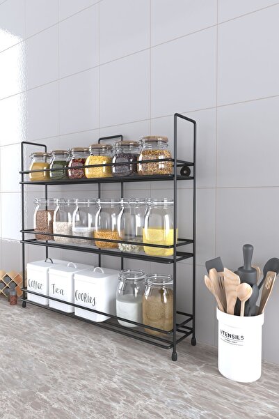 EVA METAL TASARIM Metal Duvara Asılabilir Baharatlık Standı Küçük Boy Baharat...