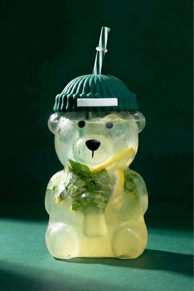 WERONY Capone Barista Borosilicate Glass with Straw Green, 580 ml