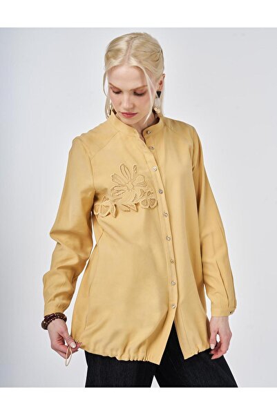 Kayra Embroidered Appliqué Tunic Mustard