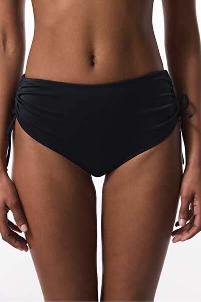 Penti Partea de jos de bikini neagră cu inel înalt