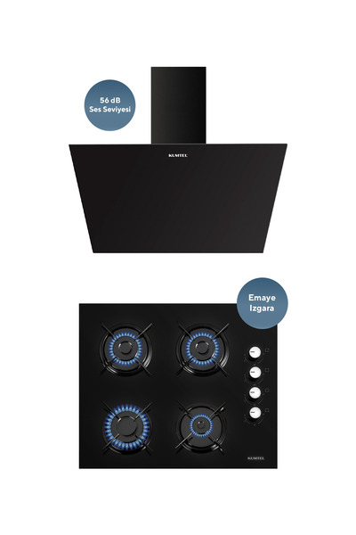 KUMTEL 2'li Siyah Ankastre Set