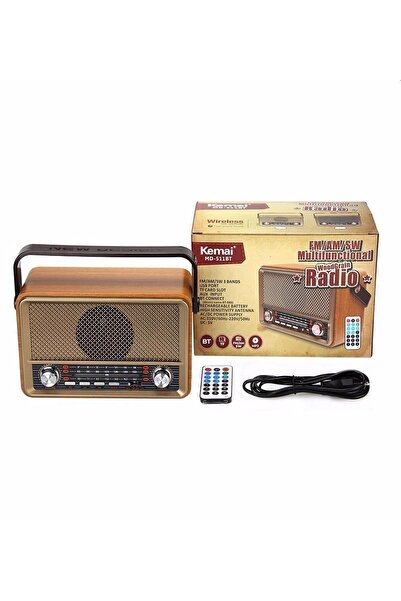 Mi7a NOSTALJİK RADYO BLUETOOTH HOPARLÖR SD KART USB GİRİŞLİ ŞARJLI FM RADYO