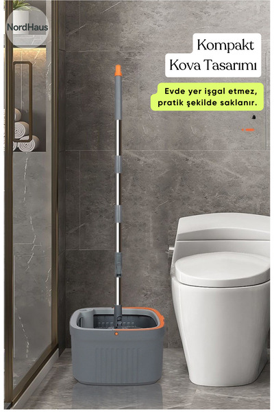 Nordhaus Yer Mopu Duvar Fayans Cam Temizlik Mikrofiber Mandallı Mop