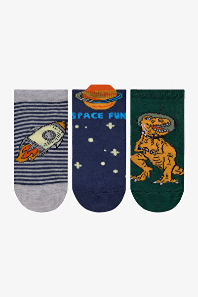 Penti Boy's Space Fun Πολύχρωμες κάλτσες 3 τεμαχίων μποτάκια