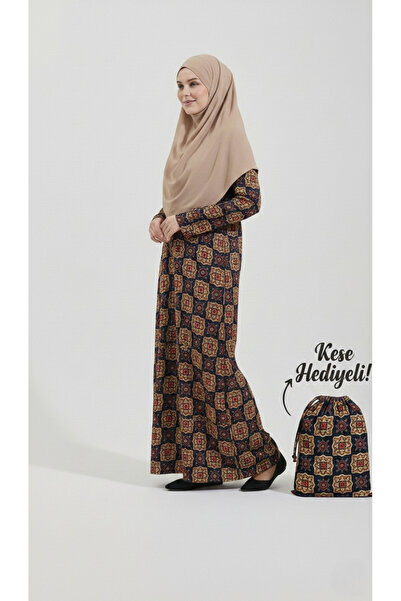 Plistre 2312_Patterned Practical One-Piece Non-Slip Hijab Easy-To-Wear Prayer...