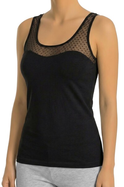 Öts Women's Tank Top Thick Straps Tulle (96% Cotton - 4% Elastane)