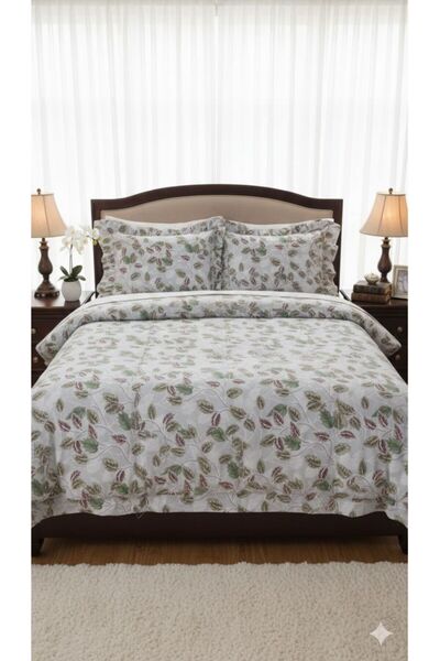 miruza ev tekstil Single-Duo-Bed Floral Ruffled Pillow Bedding Set