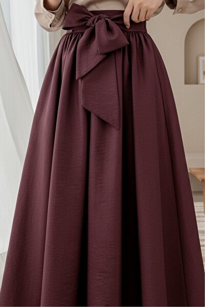 HİJABAYA Piliseli Kemerli Paraşüt Etek