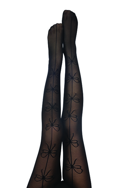 Penti Черен чорапогащник Pretty Infinity Ribbon