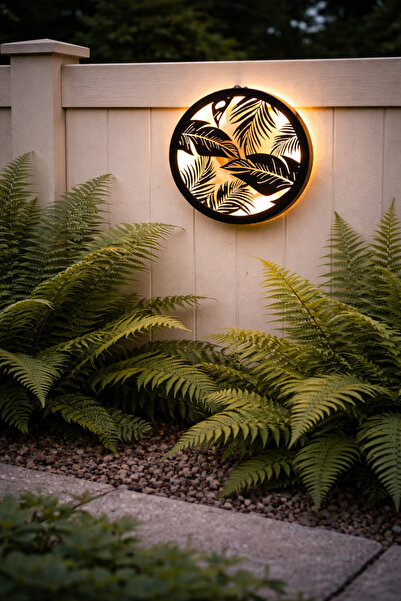 OEM Decoratiune metalica, Solara, Design complex frunze tropicale 40x40 cm, 2...