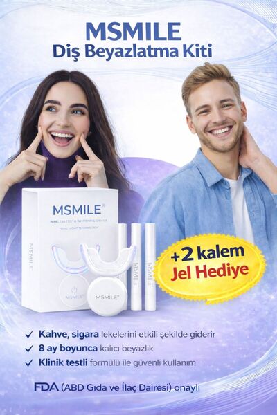 M SMİLE DİŞ BEYAZLATMA KİTİ 32 led ışıklı (Extra 2 Kalem Jel Hediyeli)