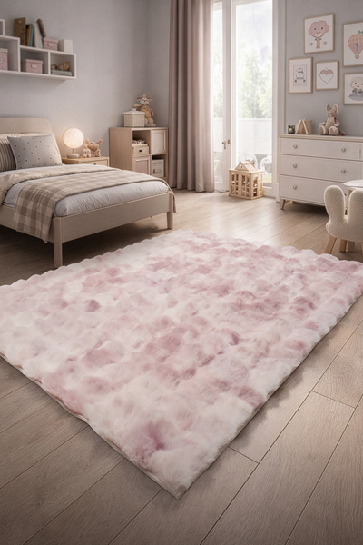 Aden Maya Vibe Tavşan Tüyü Bubble Halı | Bubble Peluş Makinede Yıkanabilir Ka...