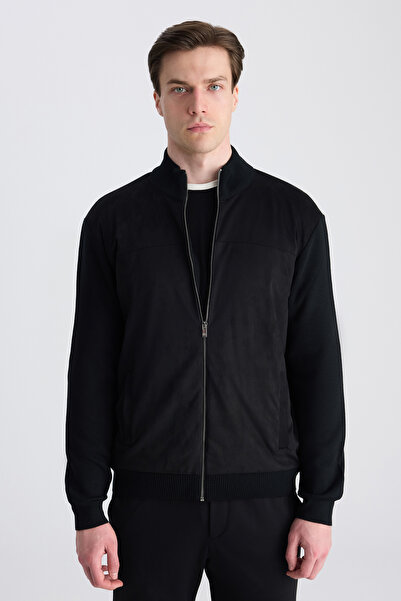 D'S Damat Ds Damat Regular Fit Black Plain Knitwear/Mantle