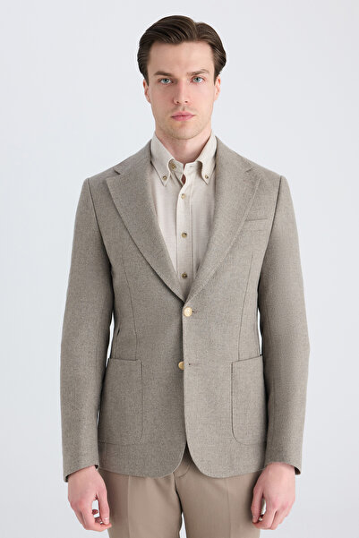 D'S Damat سترة Ds Damat Slim Fit من قماش المنك المضلع