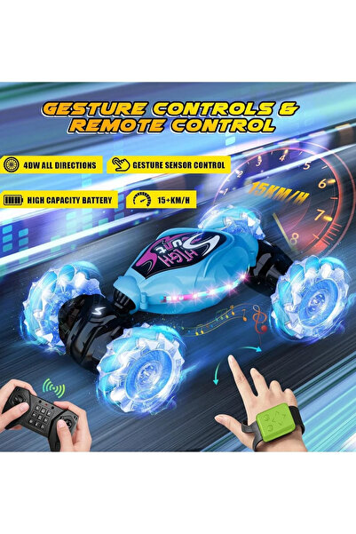 LRS STORE Uzaktan Kumandalı Şarjlı 360° Dönen El Sensörlü Stunt Yarış Arabası...