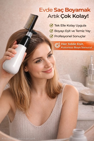 TinyyShop 🖤 Taraklı Saç Boyama Fırçası – Pratik ve Temiz Boyama Deneyimi