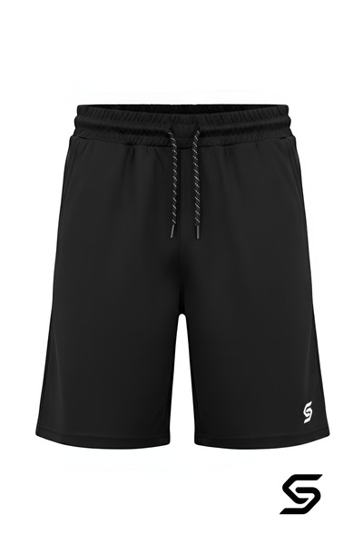 Sapeur Erkek Spor Şort - Slim Fit Antrenman & Fitness Şortu ( Siyah )