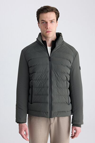 Twn Relaxed Fit Khaki Plain Coat