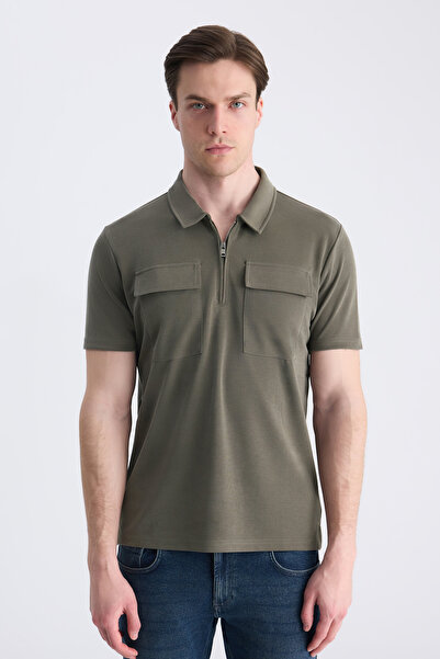 Twn Тънко прилепваща каки блуза от модал