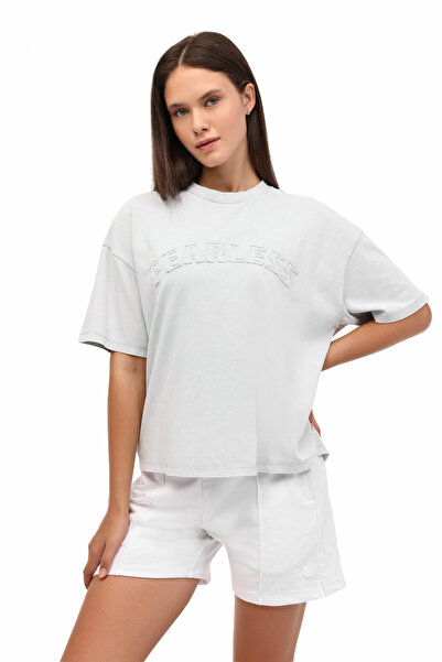 lumberjack Γυναικείο κοντομάνικο μπλουζάκι WL GALE 11SY788 5PR σε γκρι χρώμα