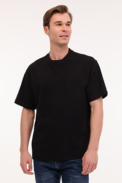 lumberjack ML NECK 11BS60 5FX Crna muška majica kratkih rukava T-shirt