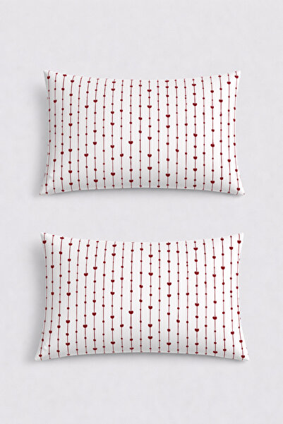 SADEN HOME طقم غطاء وسادة قطنية منقوشة مكون من قطعتين مقاس 50×70 سم