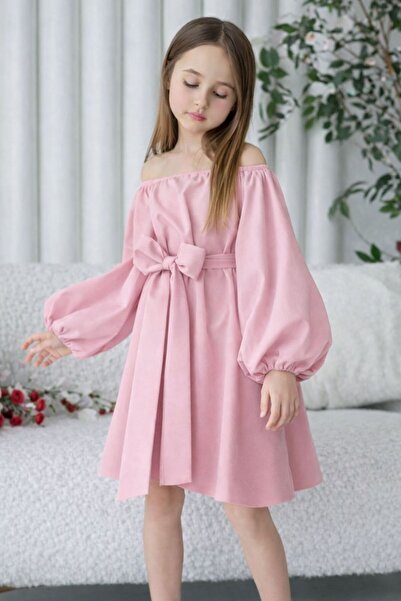 neocotton Devojčička haljina od pamučne poplin tkanine sa dugim rukavima