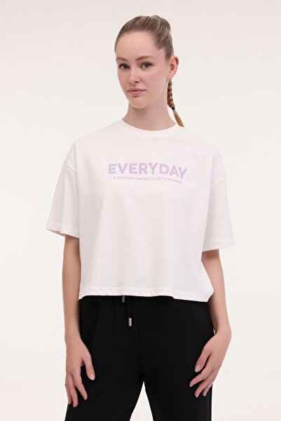 lumberjack Γυναικείο κοντομάνικο μπλουζάκι WL FREYA 11SY790 5FX Ecru