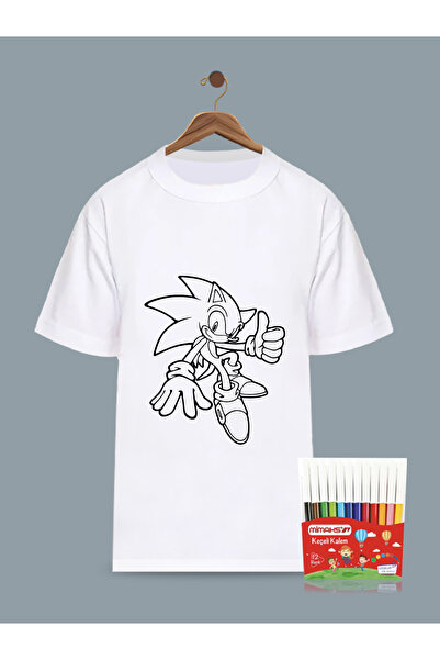 aktivite zamanı Sonic Temalı Tişört Boyama Seti 7-8 Yaş