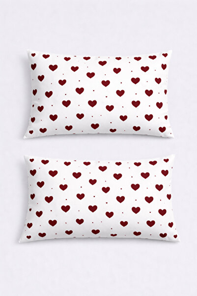 SADEN HOME طقم غطاء وسادة قطنية منقوشة مكون من قطعتين مقاس 50×70 سم