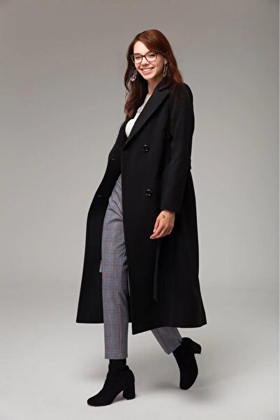 Toridas Kaşmir Kaşe Beli Kuşaklı Şık Kaban