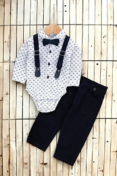 voyyo kids baby Baby Boy Bow Tie Shirt Linen Trousers Hanging Holiday Top and...