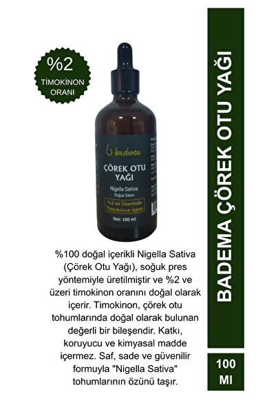 Badema Çörek Otu Yağı Nigella Sativa 100 ml
