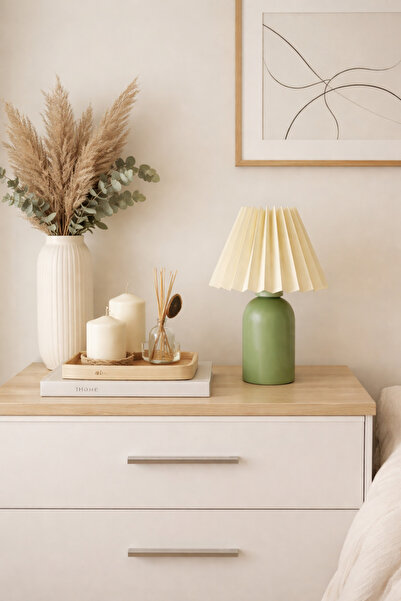 retro home design Yeşil Sıvama Ayaklı Komidin Üstü Şık Dekoratif Umbrella Şap...