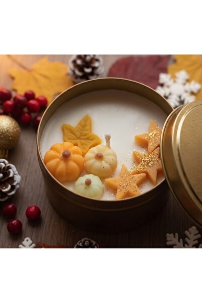 Şile Natural El Yapımı Sonbahar & Yılbaşı Temalı Kokulu Mum Balkabağı ve Yıld...