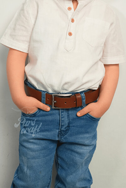 Parscraft Curea Copii Maro Piele Naturala 3 Cm