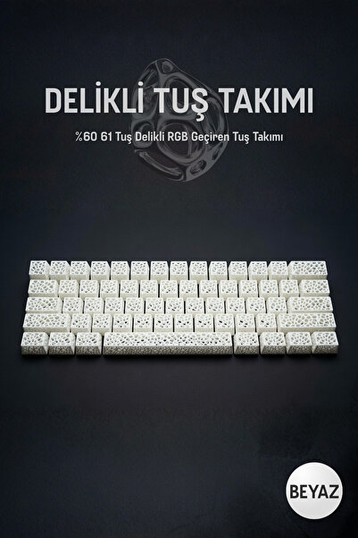 Decorius Mekanik Klavye Delikli Tuş Takımı (Keycaps) Seti- 61 Tuş %60 Profil ...