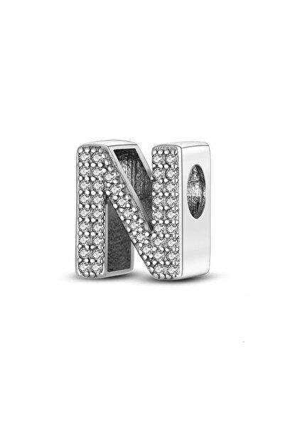 Fubena Taşlı N Harf Charm