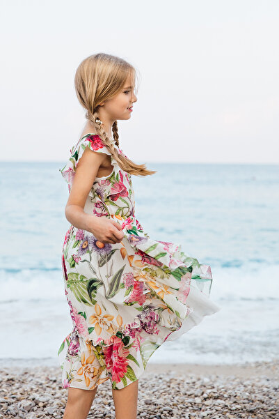 SheShe Κοριτσίστικο Φόρεμα - Dsl0135 Φλοράλ