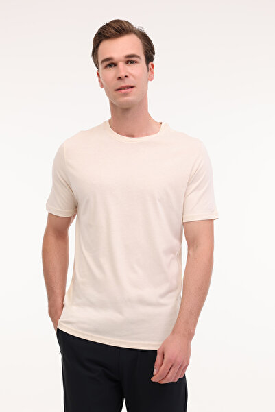 lumberjack Ανδρικό κοντομάνικο μπλουζάκι MB CT110 PM C NK T-SH 5FX σε μπεζ χρώμα